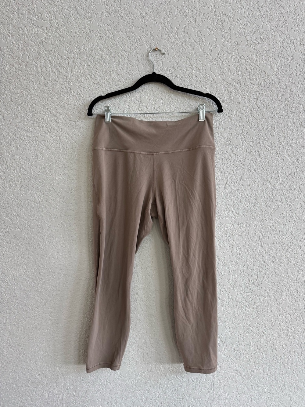 Athleta Neutral Taupe High-Rise Leggings with Mesh Sides